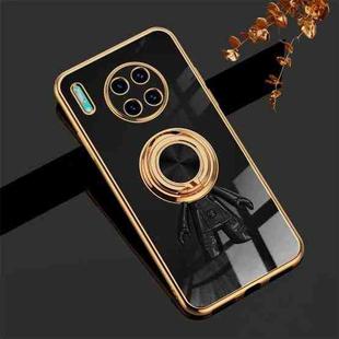 For Huawei Mate 30 6D Plating Astronaut Ring Kickstand Phone Case(Black)