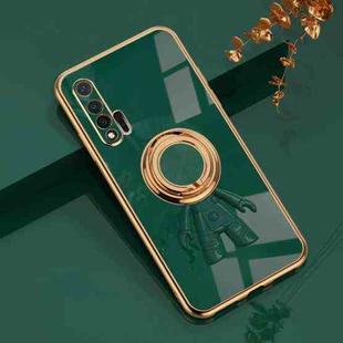 For Huawei nova 6 6D Plating Astronaut Ring Kickstand Phone Case(Night Green)
