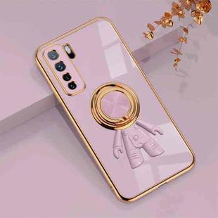For Huawei nova 7 SE 6D Plating Astronaut Ring Kickstand Phone Case(Light Purple)