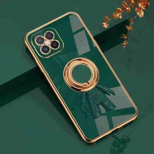 For Huawei nova 8 SE 6D Plating Astronaut Ring Kickstand Phone Case(Night Green)