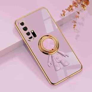 For Honor 20 Pro 6D Plating Astronaut Ring Kickstand Phone Case(Light Purple)