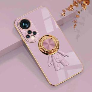 For Honor 50 Pro 6D Plating Astronaut Ring Kickstand Phone Case(Light Purple)