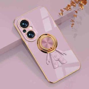 For Honor 50 SE 6D Plating Astronaut Ring Kickstand Phone Case(Light Purple)