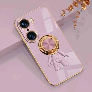 For Honor 60 6D Plating Astronaut Ring Kickstand Phone Case(Light Purple)