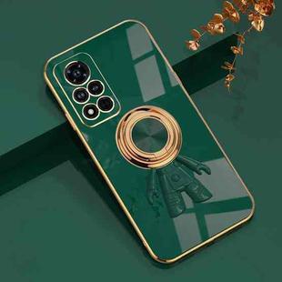 For Honor V40 5G 6D Plating Astronaut Ring Kickstand Phone Case(Night Green)