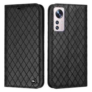 For Xiaomi 12 Lite S11 RFID Diamond Lattice Flip Leather Phone Case(Black)