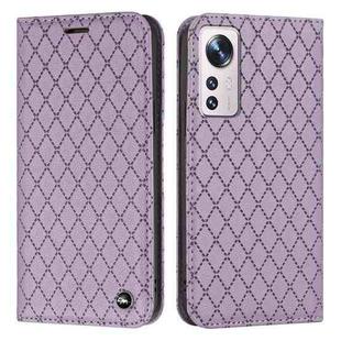 For Xiaomi 12 Lite S11 RFID Diamond Lattice Flip Leather Phone Case(Purple)