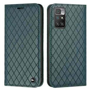 For Xiaomi Redmi 10 / 10 Prime / 10 2022 S11 RFID Diamond Lattice Flip Leather Phone Case(Green)
