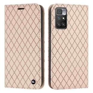 For Xiaomi Redmi 10 / 10 Prime / 10 2022 S11 RFID Diamond Lattice Flip Leather Phone Case(Light Pink)