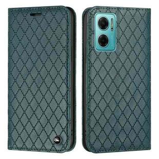 For Xiaomi Redmi 10 5G / Note 11E S11 RFID Diamond Lattice Flip Leather Phone Case(Green)