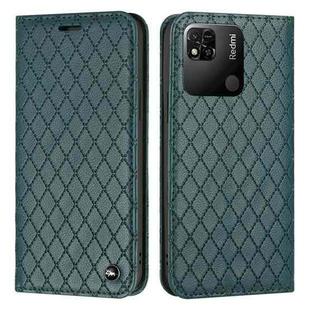 For Xiaomi Redmi 10A S11 RFID Diamond Lattice Flip Leather Phone Case(Green)