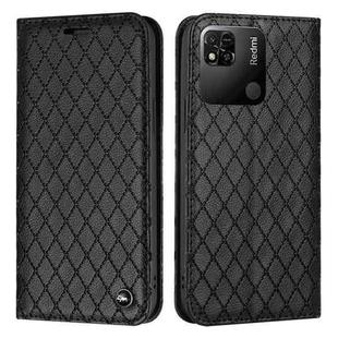 For Xiaomi Redmi 10A S11 RFID Diamond Lattice Flip Leather Phone Case(Black)
