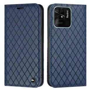 For Xiaomi Redmi 10C S11 RFID Diamond Lattice Flip Leather Phone Case(Blue)