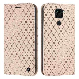 For Xiaomi Redmi Note 9 S11 RFID Diamond Lattice Flip Leather Phone Case(Light Pink)