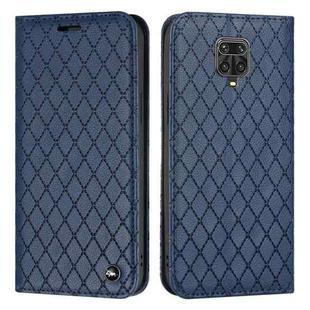 For Xiaomi Redmi Note 9 Pro / Note 9S S11 RFID Diamond Lattice Flip Leather Phone Case(Blue)