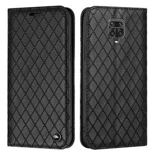 For Xiaomi Redmi Note 9 Pro / Note 9S S11 RFID Diamond Lattice Flip Leather Phone Case(Black)