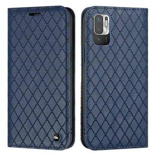 For Xiaomi Redmi Note 10 5G / Note 10T 5G S11 RFID Diamond Lattice Flip Leather Phone Case(Blue)