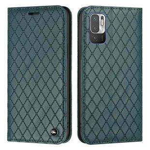 For Xiaomi Redmi Note 10 5G / Note 10T 5G S11 RFID Diamond Lattice Flip Leather Phone Case(Green)