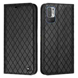 For Xiaomi Redmi Note 10 5G / Note 10T 5G S11 RFID Diamond Lattice Flip Leather Phone Case(Black)