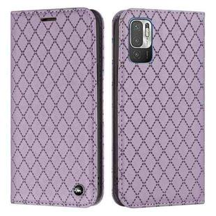 For Xiaomi Redmi Note 10 5G / Note 10T 5G S11 RFID Diamond Lattice Flip Leather Phone Case(Purple)