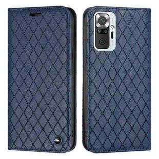 For Xiaomi Redmi Note 10 Pro / 10 Pro Max S11 RFID Diamond Lattice Flip Leather Phone Case(Blue)