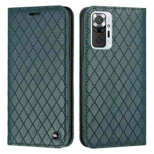 For Xiaomi Redmi Note 10 Pro / 10 Pro Max S11 RFID Diamond Lattice Flip Leather Phone Case(Green)