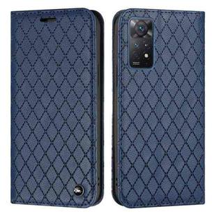 For Xiaomi Redmi Note 11 Pro Global 4G/5G S11 RFID Diamond Lattice Flip Leather Phone Case(Blue)