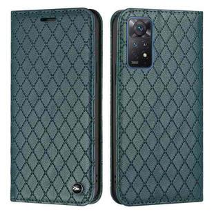 For Xiaomi Redmi Note 11 Pro Global 4G/5G S11 RFID Diamond Lattice Flip Leather Phone Case(Green)