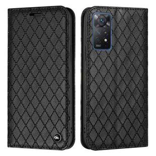 For Xiaomi Redmi Note 11 Pro Global 4G/5G S11 RFID Diamond Lattice Flip Leather Phone Case(Black)