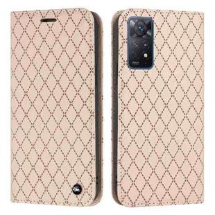 For Xiaomi Redmi Note 11 Pro Global 4G/5G S11 RFID Diamond Lattice Flip Leather Phone Case(Light Pink)
