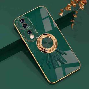 For Honor 70 6D Plating Astronaut Ring Kickstand Phone Case(Night Green)