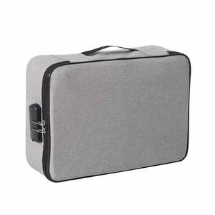 Large Capacity Multi-layers Foldable Fabric Document Storage Bag, Specification:Three Layers-Locked(Grey)