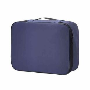 Multifunctional Thickened Large-capacity Document Storage Bag, Specification:Three Layers with Card Slot(Royal Blue)