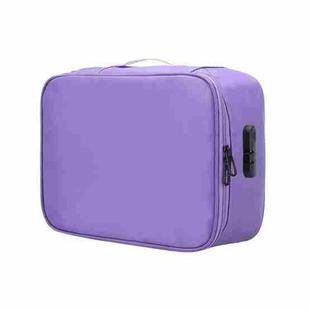 Multifunctional Thickened Large-capacity Document Storage Bag, Specification:Three Layers with Password Lock(Purple)