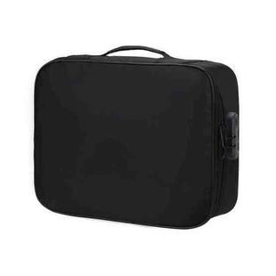 Multifunctional Thickened Large-capacity Document Storage Bag, Specification:Three Layers with Password Lock(Black)