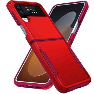 For Samsung Galaxy Z Flip4 Pioneer Armor Heavy Duty PC + TPU Phone Case(Red)