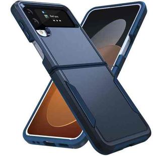 For Samsung Galaxy Z Flip4 Pioneer Armor Heavy Duty PC + TPU Phone Case(Blue)