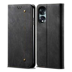 For Honor 70 Denim Texture Flip Leather Phone Case(Black)