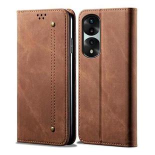 For Honor 70 Pro / 70 Pro+ Denim Texture Flip Leather Phone Case(Brown)