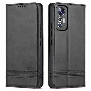 For Xiaomi 12 Lite AZNS Magnetic Calf Texture Leather Phone Case(Black)