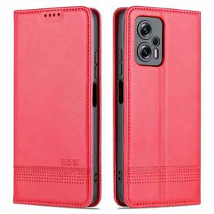 For Xiaomi Redmi Note 11T Pro / Poco X4 GT AZNS Magnetic Calf Texture Leather Phone Case(Red)