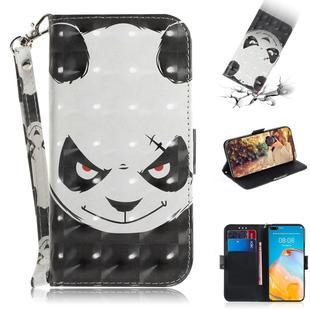 For Huawei P40 3D Painting Horizontal Flip Leather Case with Holder & Card Slot & Wallet & Lanyard(Angry bear)