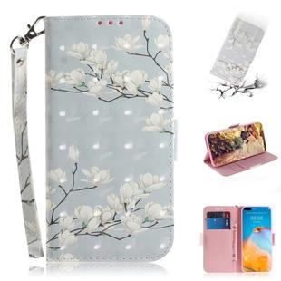 For Huawei P40 Pro 3D Painting Horizontal Flip Leather Case with Holder & Card Slot & Wallet & Lanyard(Magnolia)
