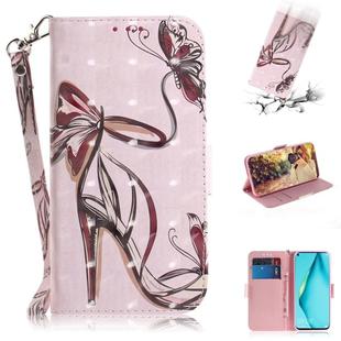 For Huawei P40 lite 3D Painting Horizontal Flip Leather Case with Holder & Card Slot & Wallet & Lanyard(Butterfly and high heels)