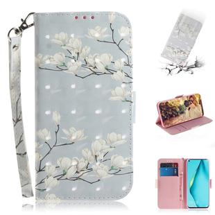 For Huawei P40 lite 3D Painting Horizontal Flip Leather Case with Holder & Card Slot & Wallet & Lanyard(Magnolia)