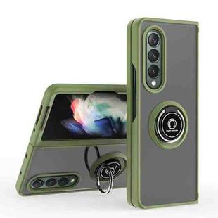 For Samsung Galaxy Z Fold4 Q Shadow 1 Series TPU + PC Holder Phone Case(Army Green)