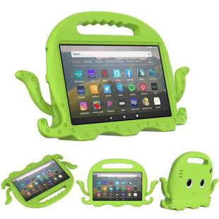 For Amazon Kindle Fire HD 7 2019 / 2017 / 2015 Octopus EVA Shockproof Tablet Case with Screen Film & Shoulder Strap(Grass Green)