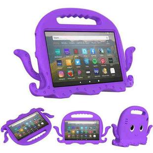 For Amazon Kindle Fire HD 7 2019 / 2017 / 2015 Octopus EVA Shockproof Tablet Case with Screen Film & Shoulder Strap(Purple)