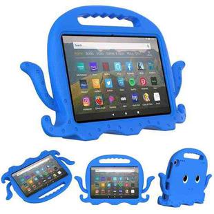 For Amazon Kindle Fire HD 8 / HD 8 Plus Octopus EVA Shockproof Tablet Case with Screen Film & Shoulder Strap(Blue)