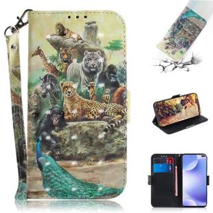 For Xiaomi Redmi K30 3D Painting Horizontal Flip Leather Case with Holder & Card Slot & Wallet & Lanyard(Zoo)